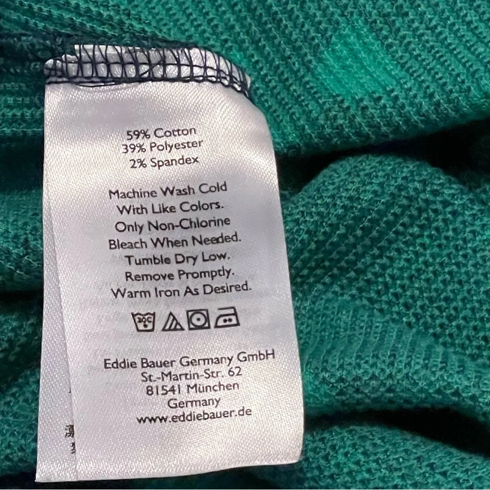 NWOT Eddie Bauer Teal and Navy Long Sleeve Lounge Pajama Top Women’s Size S